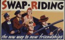 Carpool ad, 1940s: U.S. Office for Emergency Management, War Production Board