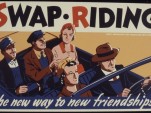 Carpool ad, 1940s: U.S. Office for Emergency Management, War Production Board