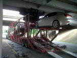 Cars crushed as transporter rams bridge. Photo via Fox 16 News.