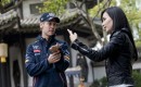  Celina Jade shows Sebastian Vettel some martial arts techniques