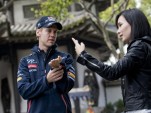  Celina Jade shows Sebastian Vettel some martial arts techniques