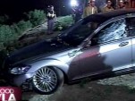 Charlie Sheen's Mercedes sedan pulled from a ravine, June 2010