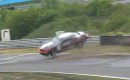 Chevrolet Camaro GT4 race car crashes in 2011 Dutch Supercar Challenge