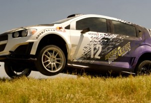 Chevrolet Sonic RS rally car on the set of Transformers 4 movie