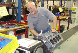 LS V-8 engine assembly, Wixom Performance Build Center, Michigan