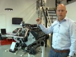 Christian Von Koenigsegg, with his company's 5.0-liter V-8 engine
