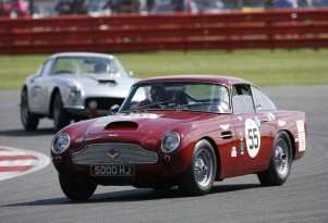 Classic Aston Martins at the Silverstone circuit