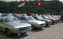 Classic Audi 100 cars at meet in Koblenz, Germany, May 2013