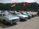 Classic Audi 100 cars at meet in Koblenz, Germany, May 2013