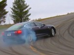 Consumer Reports drifts the Telsa Model S (video screengrab)