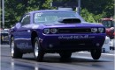 Daniels wheels her Dodge Challenger down the drag strip. Image courtesy of Tiff Daniels.