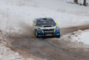 David Higgins practices his winter driving skills in the Sno*Drift Rally