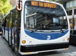 DesignLine bus with turbine generator, in NYC Transit Authority livery for tests, November 2009