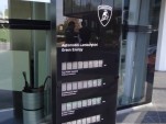 Display at Lamborghini’s factory showing solar power production