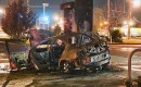 Dodge Neon SRT-4 burns after striking gas pump. Photo Suffolk County Sheriff via NY Daily News.