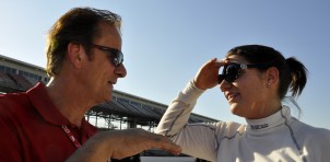 Driver coach Arie Luyendyk and Katherine Legge - Anne Proffit photo