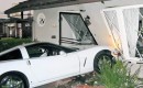 Drunken Corvette driver parks in puppeteer's living room -- image via The Burbank Leader
