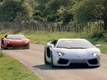 Dueling Lamborghini Aventador duo