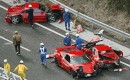 Eight Ferraris crash in expensive pile-up in Japan