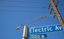 Electric Avenue street sign, Venice, CA, by Flickr user brookewill