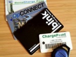Electric-car charging network cards, photo by Rachel Blackman, Seattle