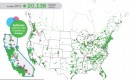 Electric-car charging station locations as of May 2013, combined data from Recargo and Xatori