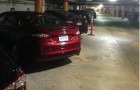 Ford Fusion Energi plug-in hybrids charging in San Francisco garage [photo: Robert Olson]