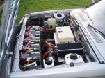 Engine compartment after conversion to electric vehicle, from Gavin Shoebridge