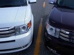 FastSkinz car wrap applied to 2009 Ford Flex at left by Popular Mechanics
