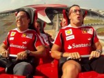 Felipe Massa and Fernando Alonso on the Formula Rossa roller coaster