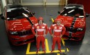 Fernando Alonso, Felipe Massa and their new company cars.