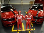 Fernando Alonso, Felipe Massa and their new company cars.