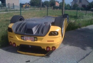 Ferrari F430 Spyder crashes in Belgium 