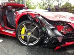 Ferrari 458 Italia crashes in the UK