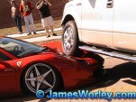 Ferrari 458 Italia gets run over by Ford F-150 pickup truck