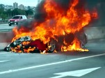 Ferrari 458 on fire in Brazil