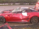 Ferrari 599 GTO crashed in the Czech Republic. Image via iDNES.cz