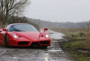 Ferrari Enzo supercar in the mud