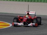 Ferrari F10 2010 F1 car testing at Valencia
