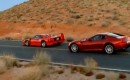 Ferrari F40 races the Ferrari 599 GTB Fiorano
