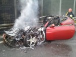 Ferrari FF that caught on fire in Poland - Image courtesy Kontakt24