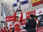 Ferrari's Fernando Alonso after winning the 2013 Formula 1 Spanish Grand Prix