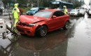 First BMW 1-Series M Coupe wrecked. Image via 1Addicts.com