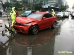 First BMW 1-Series M Coupe wrecked. Image via 1Addicts.com