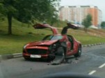First crashed 2010 Mercedes-Benz SLS AMG