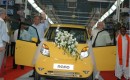 First Tata Nano rolls out of new Sanand factory on June 2, 2010, with founder Ratan Tata at left