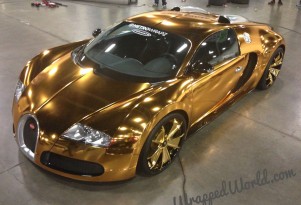 Flo Rida’s gold chrome Bugatti Veyron - image: Wrapped World