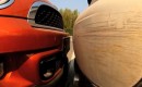 Bumper scuffs attest to the difficulty of parking a car with 15 cm to spare
