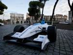 Formula E race car on the streets of Rome