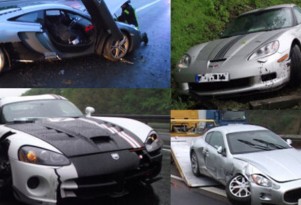 Four exotics crash on same stretch of autobahn - Image courtesy Hersfelder Zeitung